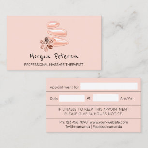 Massage Spa Wellness Beauty Rose Custom Logo Appointment Card