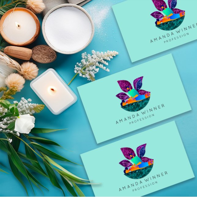 Massage Spa Wellness Custom Logo Lotus Mint Appointment Card (SPA BEAUTY BY FLORENCEK)