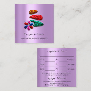 Massage Spa Wellness Flower Rose  Logo Lavender Appointment Card
