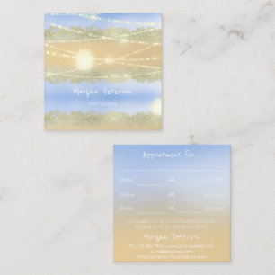 Massage Spa Wellness Pastel Gold Lights Beauty Appointment Card