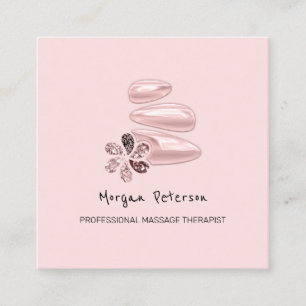 Massage Spa Wellness Pink Logo Square Appointment Card
