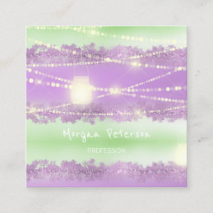 Massage Spa Wellness Purple Gold Lights Beauty Appointment Card