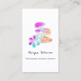 Massage Spa Wellness Reflexology Logo Unicorn Pink Appointment Card