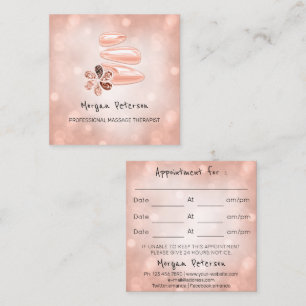 Massage Spa Wellness Rose Custom Logo Square Appointment Card