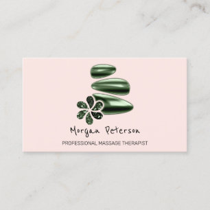 Massage Spa Wellness Rose Woodland Logo Appointment Card