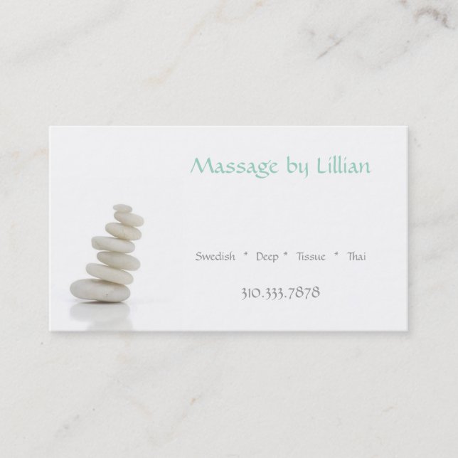 Massage Stones Business Card (Front)