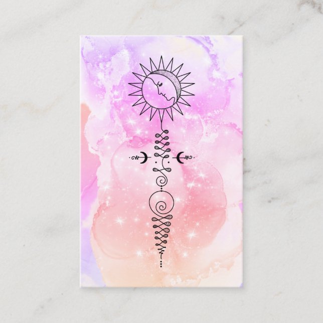 *~* Massage Sun Woman Moon Nirvana Yoga Reiki Business Card (Front)