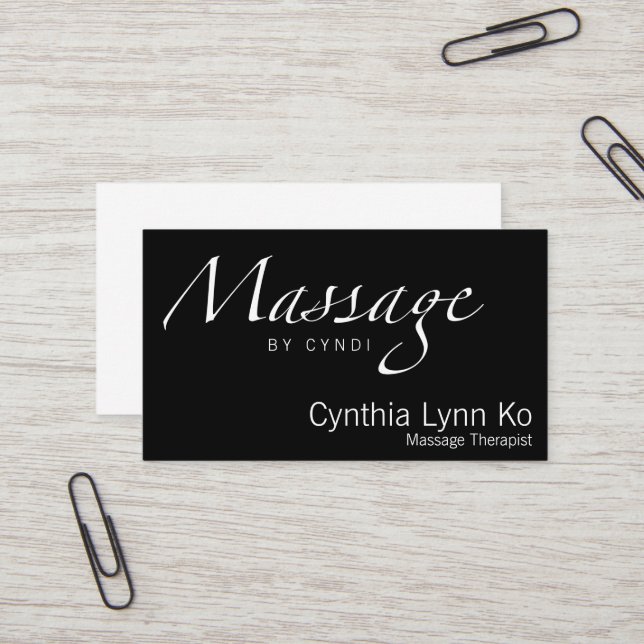 Massage Text Business Card (Front/Back In Situ)