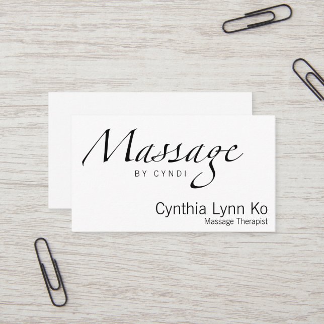 Massage Text Business Card (Front/Back In Situ)