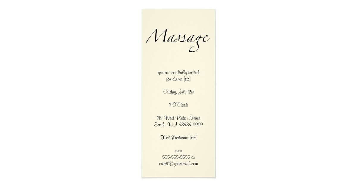 Massage Text Invitation | Zazzle.co.uk