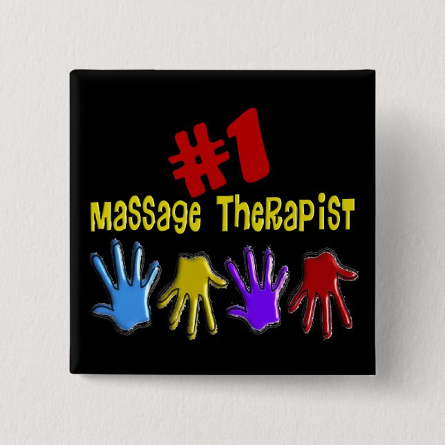 Massage Therapist "#1" Gifts 15 Cm Square Badge (Front)