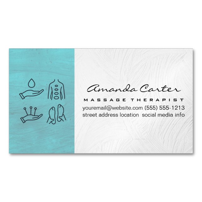 Massage Therapist | Acupuncture Holistic Medicine Magnetic Business Card (Front)