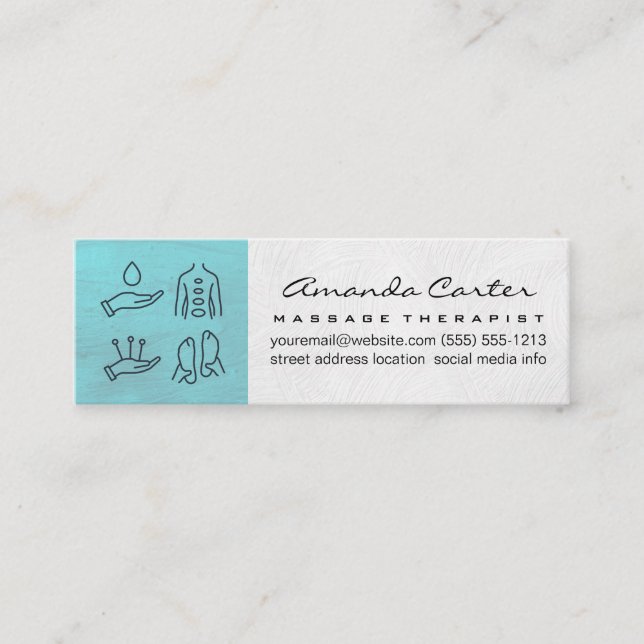 Massage Therapist | Acupuncture Holistic Medicine Mini Business Card (Front)