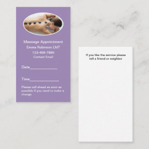 Massage Therapist Appointment Business Cards