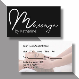 Massage Therapist Appointment Business Cards
