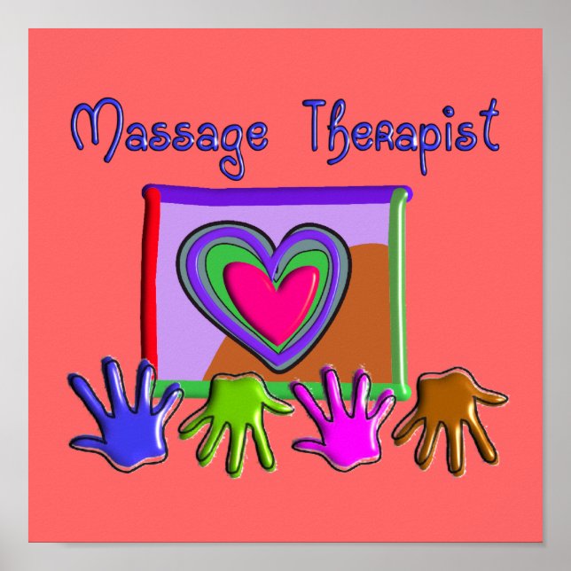 Massage Therapist Artsy & Funky Poster (Front)