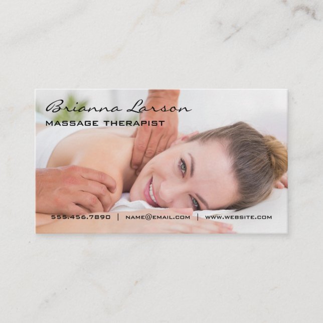 Massage Therapist | Back Massage Business Card (Front)