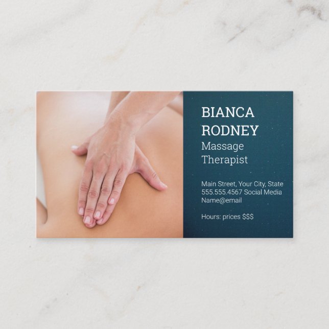 Massage Therapist | Back Muscle Massage Business Card (Front)