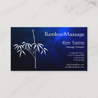 Massage Therapist Bamboo Dark Clouds Appointment Business Card