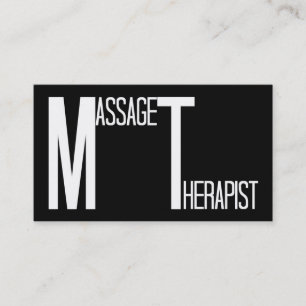 Massage Therapist Black Simple Business Card