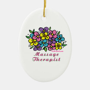 Massage Therapist Blooms Ceramic Tree Decoration