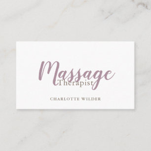 Massage Therapist Blush Pink Script Business Card