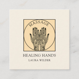 Massage Therapist Body Work Mehndi Henna Square Bu Square Business Card