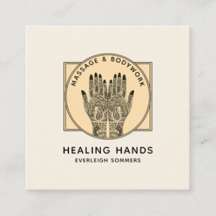 Massage Therapist Body Work Mehndi Henna Square Bu Square Business Card