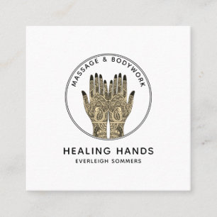 Massage Therapist Body Work Mehndi Henna Square Bu Square Business Card