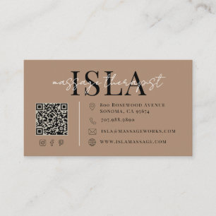 Massage Therapist Brown Business Card