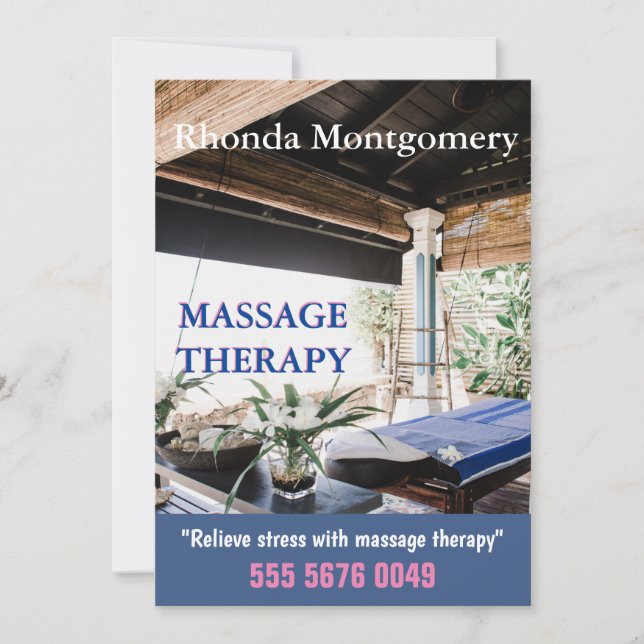 Massage Therapist Business Advertising Flyer Invitation (Front)