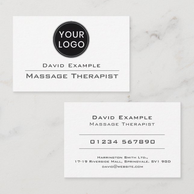 Massage Therapist Business Card (Front/Back)