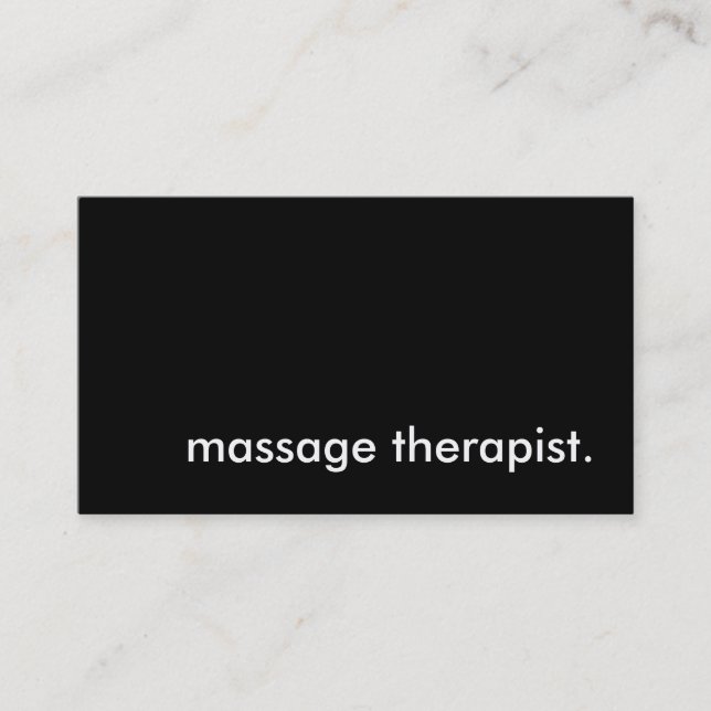 massage therapist. business card (Front)