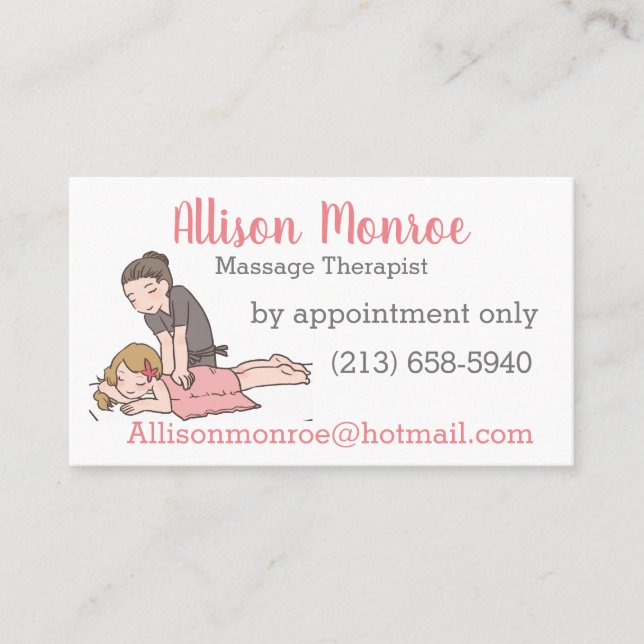 Massage Therapist Business Card (Front)