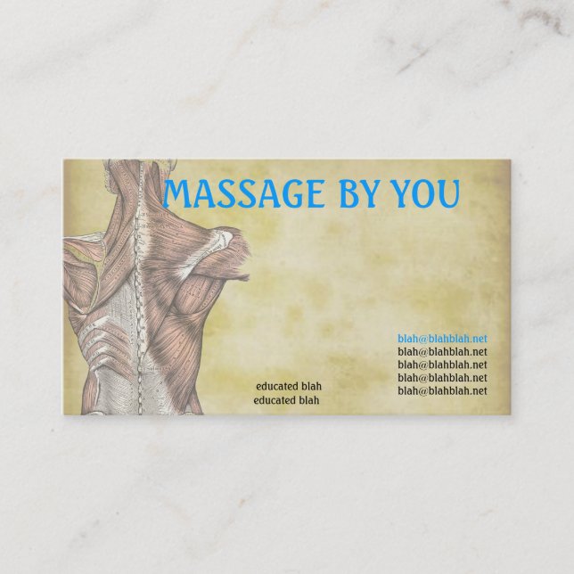 Massage therapist business card template (Front)