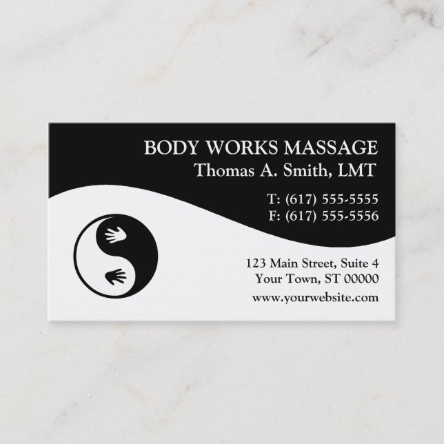 Massage Therapist Business Cards (Front)