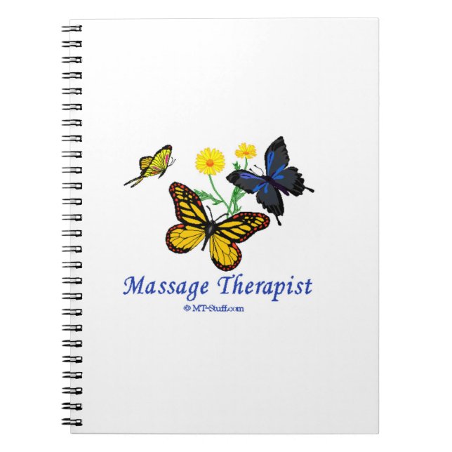 Massage Therapist Butterflies Notebook (Front)