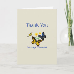 Massage Therapist Butterflies Thank You Card