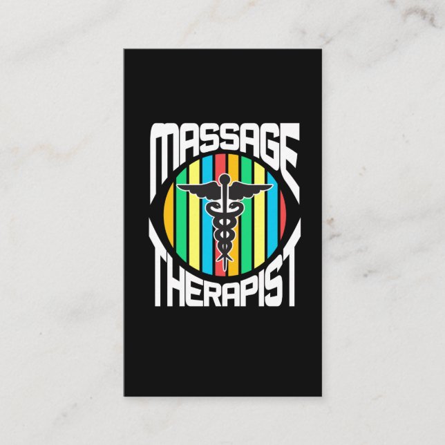Massage Therapist Caduceus - Physical Therapist Business Card (Front)