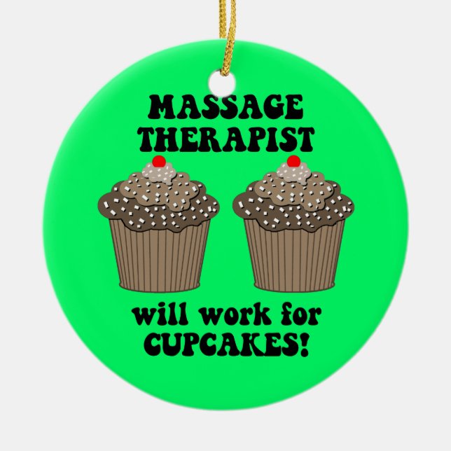 massage therapist ceramic tree decoration (Front)