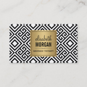 Massage Therapist - Classy Gold Abstract Pattern Business Card