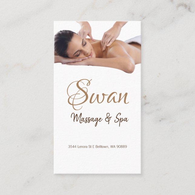 Massage Therapist, Clinic, Wellness Business Card (Front)