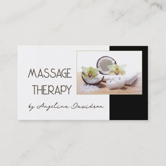 Massage Therapist Coconut Candle Relax Card (Front)