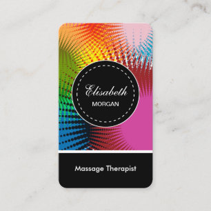 Massage Therapist- Colourful Abstract Pattern Business Card