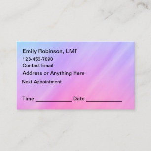 Massage Therapist Colourful Appointment Cards