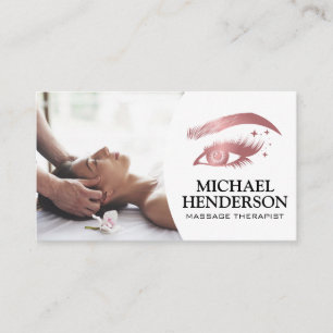Massage Therapist   Cosmetics Eye Lashes Logo Business Card