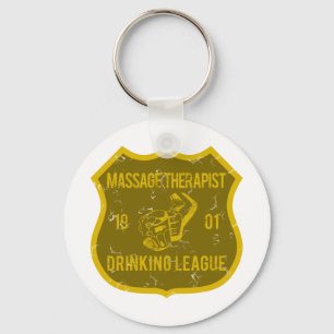 Massage Therapist Drinking League Key Ring