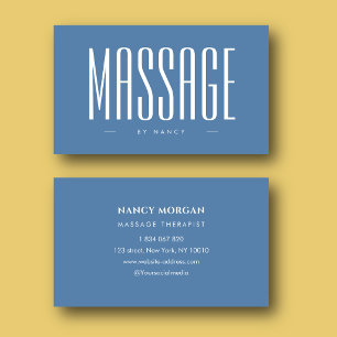 Massage Therapist Dusty Blue  Business Card