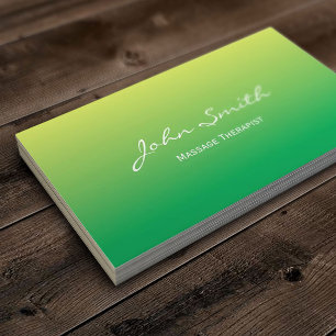 Massage Therapist Elegant Spring Green Business Card