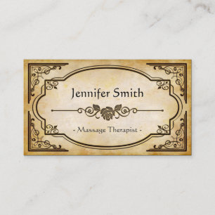 Massage Therapist - Elegant Vintage Antique Business Card